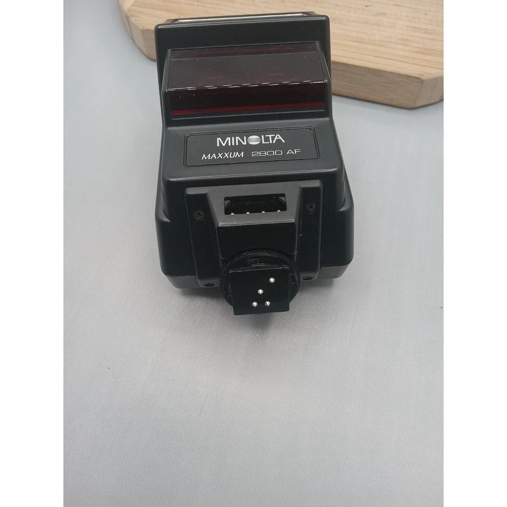 Minolta Maxxum 2800 AF Shoe Mount Flash w/ Black Case For Camera Tested Working‎
